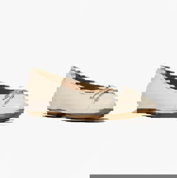 FitFlop DELICATO GLITZ-BOW LEATHER Womens Ballet Paris Beige