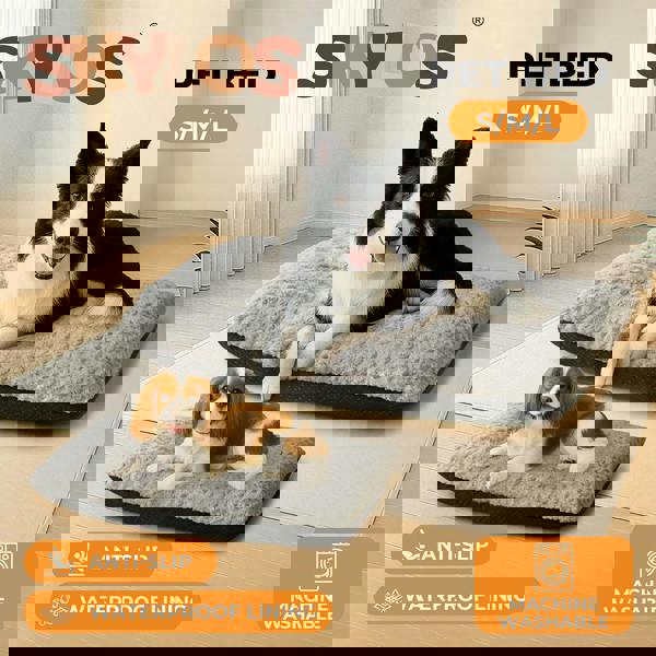 Skylos Pet Dog Bed Calming Anti Anxiety Cushion Warm Velvet Waterproof Washable