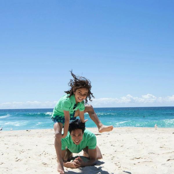 Tom & Teddy Navy & Spring Green Palms