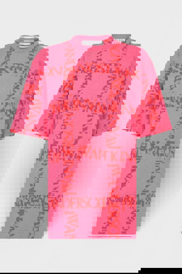 JW Anderson Oversized Logo Grid T-Shirt Fuchsia