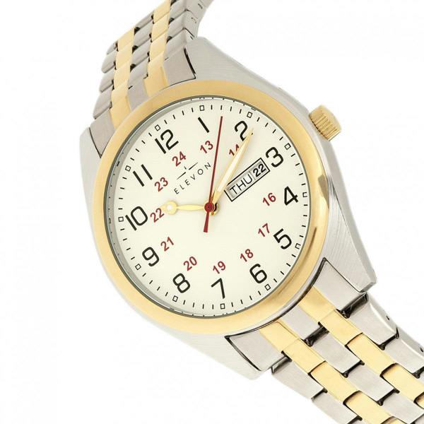 Elevon Gann Bracelet Watch w/Day/Date - Gold/Silver - ELE106-4
