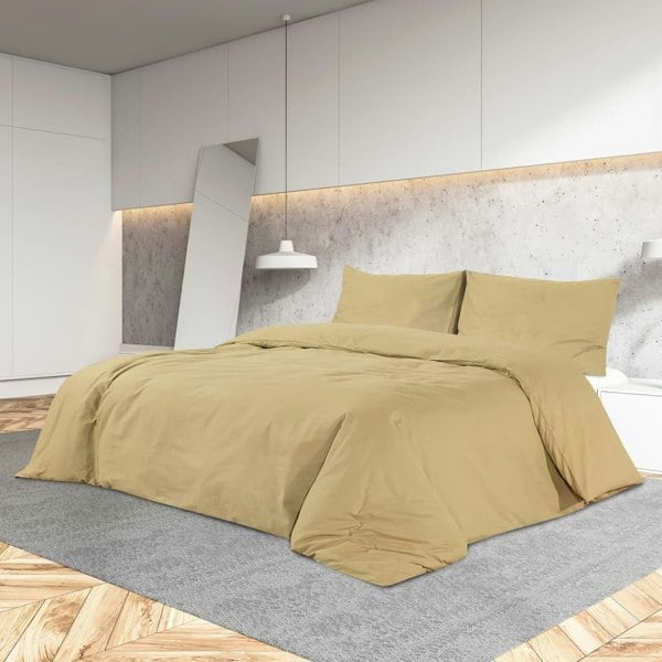 Berkfield Duvet Cover Set Taupe 200x200 cm Light-weight Microfiber