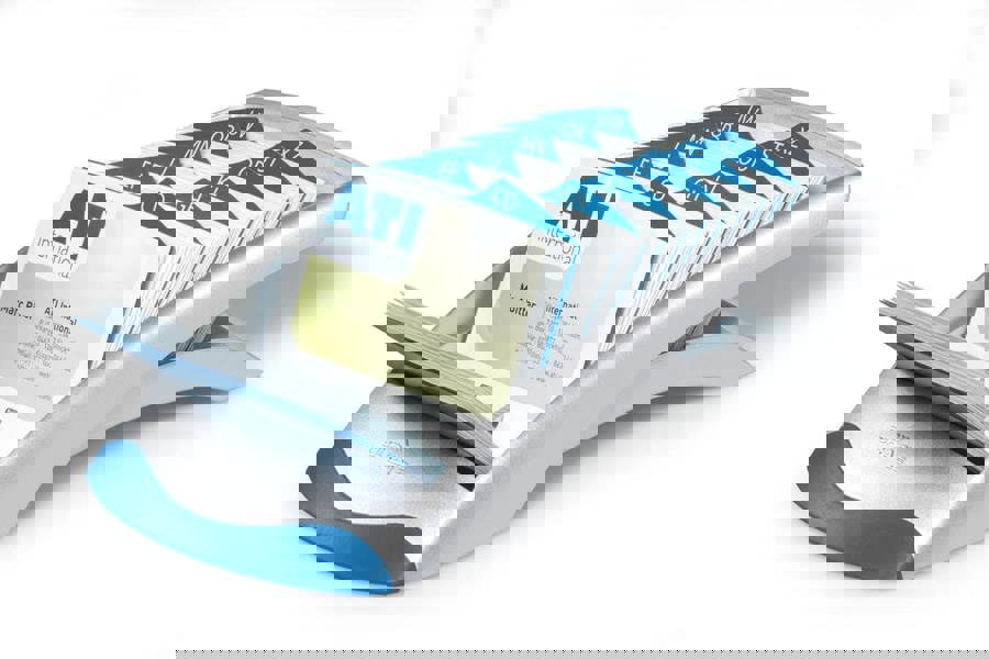 Durable VISIFIX 200 Card Business Card Holder | Pockets & A-Z Index | Silver