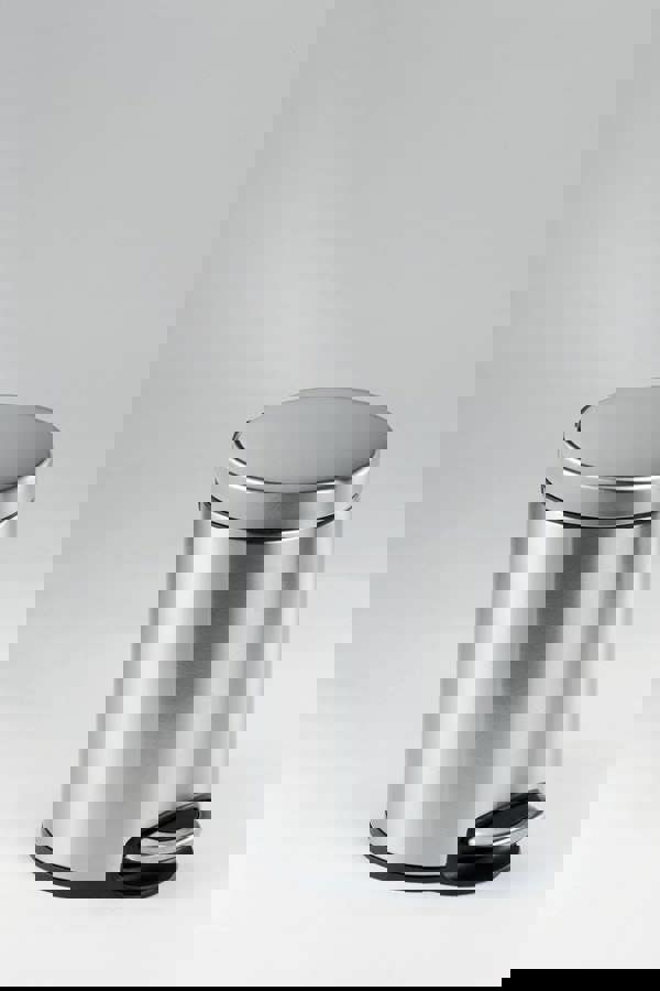 Durable Stainless Steel Pedal Bin 5L | Soft-Close Round Waste Bin | Silver