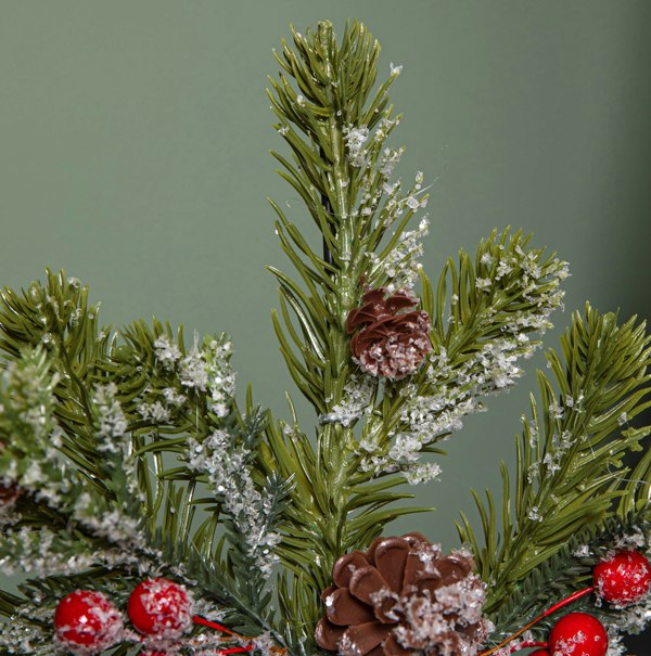 Samuel Alexander 33cm Christmas Tree Topper with Pinecones, Red Berries and Frosted Seasonal Foliage