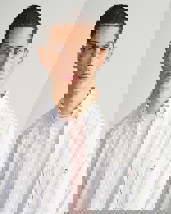 GANT Mens Regular Fit Long Sleeve Poplin Stripe Shirt - 455 Light Blue