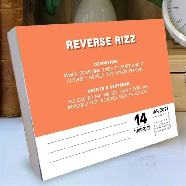 Gen Z Slang Desk Calendar 2027, Desk Calendars, Day To View, Humour, Gift