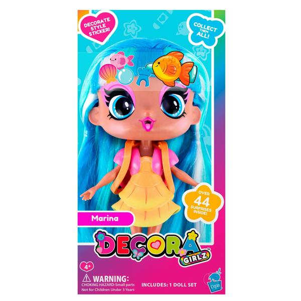 Decora Girlz 5" Fashion Doll – Marina - with Stickers & Accessories
