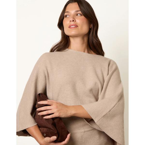 Blue Vanilla Tie Waist Batwing Knit Jumper