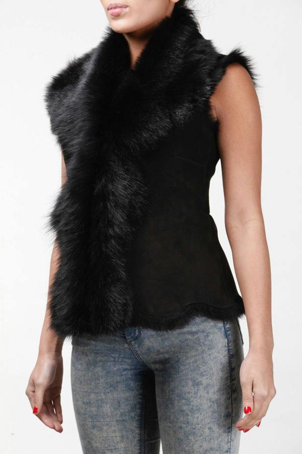 Infinity Leather Women's Toscana Sheepskin Short Gilet-Denver