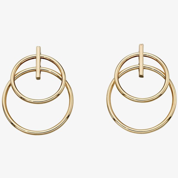 T. H. Baker 9ct Gold Double Circle Earrings GE2160