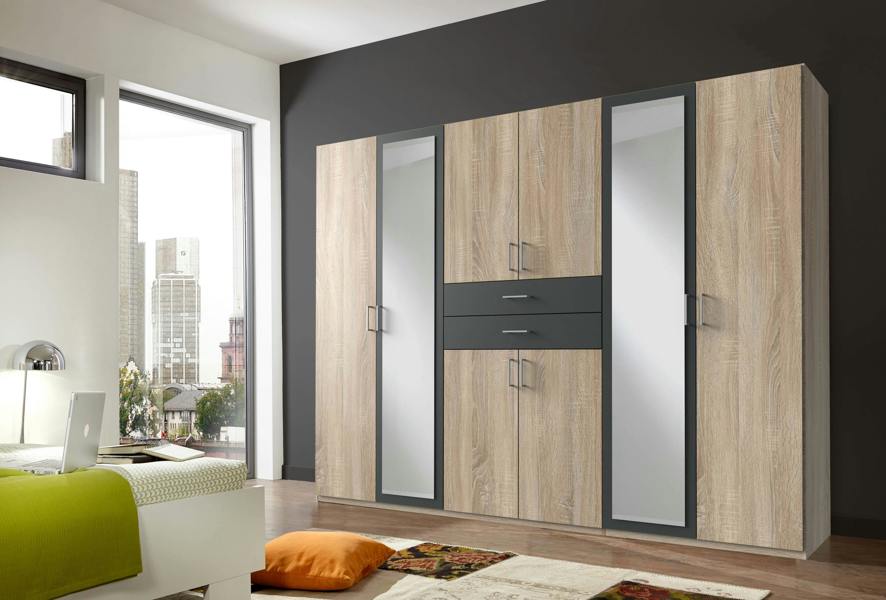 Diver Graphite 6 door wardrobe