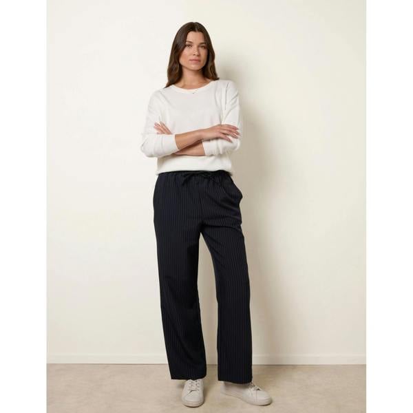 Blue Vanilla Elasticated Waist Pinstripe Trousers