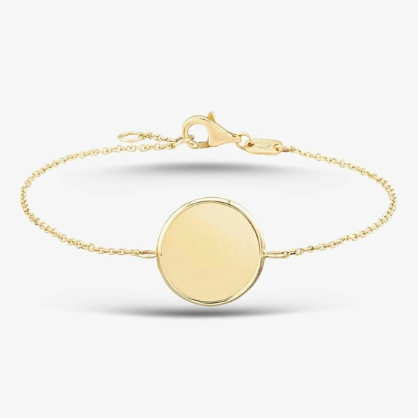 T. H. Baker 9ct Yellow Gold Round Disc Bracelet CA031-07