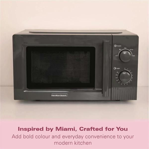 Hamilton Beach Miami Manual 800W Microwave - Charcoal Grey - Hamilton Beach UK
