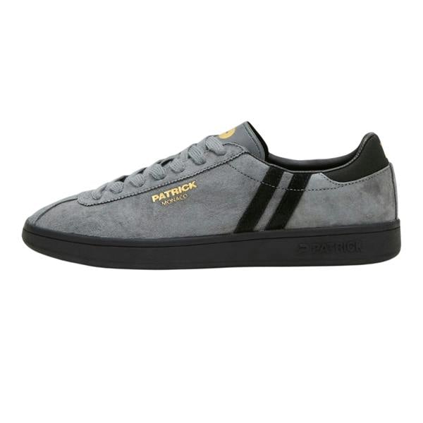 Patrick Mens Monaco Suede Cupsole Trainers - Charcoal/Black - 