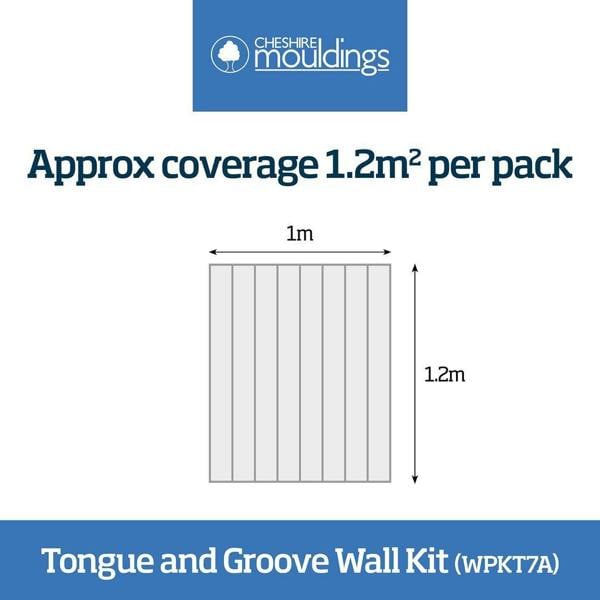 Cheshire Mouldings WPKT7A Tongue And Grove Wall Panel Kit (T) 9mm (W) 125mm (L) 1200mm