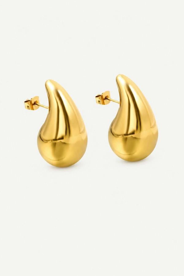 Serla Gold Plated Curved Earrings