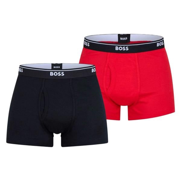 Boss Mens Logo Boxer Shorts (Pack of 2) - Black/Red - 