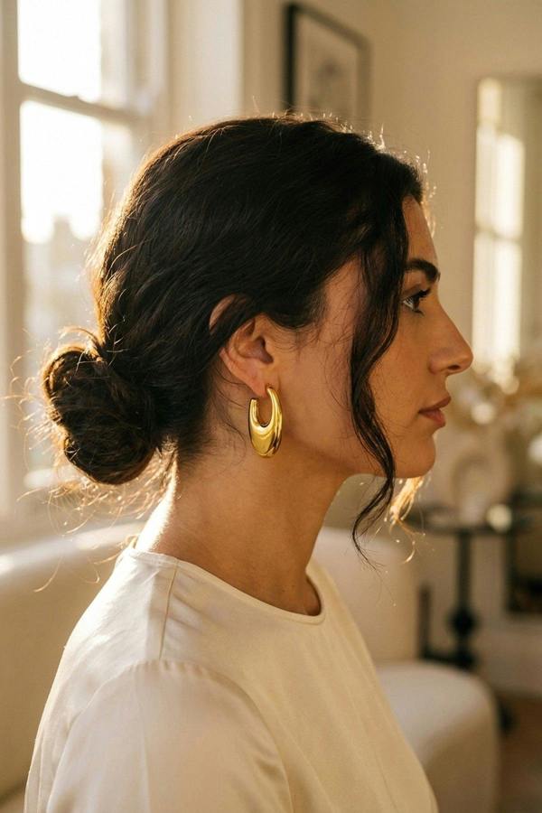 ARIIRA Talulah Sculptural Open Hoop Earrings