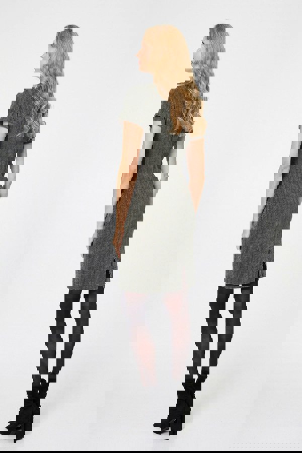 Khaki | Textured Cap Sleeve Short Bodycon Dress
