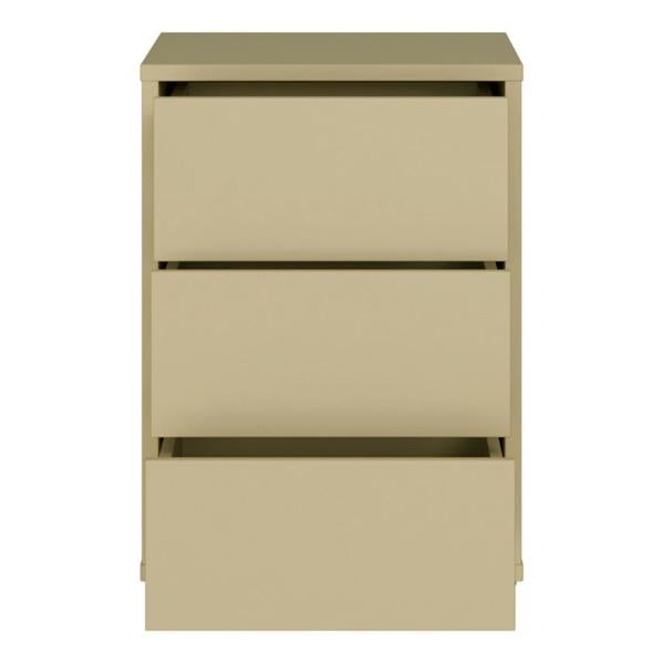 Furniture To Go Alice Springs Bedside Cabinet with 3 Drawers Push-to-Open in Butter Yellow