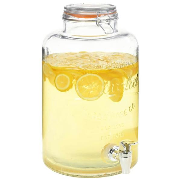 Berkfield Water Dispenser XXL with Tap Transparent 8 L Glass