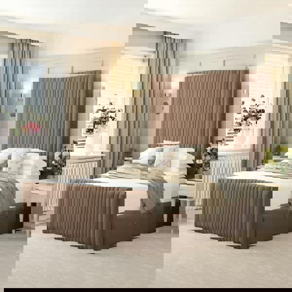 Bed Choices Plush Velvet Aspire Bed Frame with Headboard