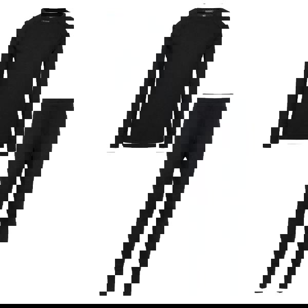 Mountain Warehouse Childrens/Kids Talus Plain Base Layer Set - Black - 