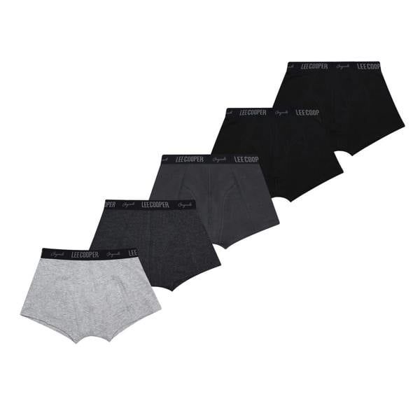 Lee Cooper Boys Elasticated Waist Comfort Boxer Shorts (Pack of 5) - Core Black - 