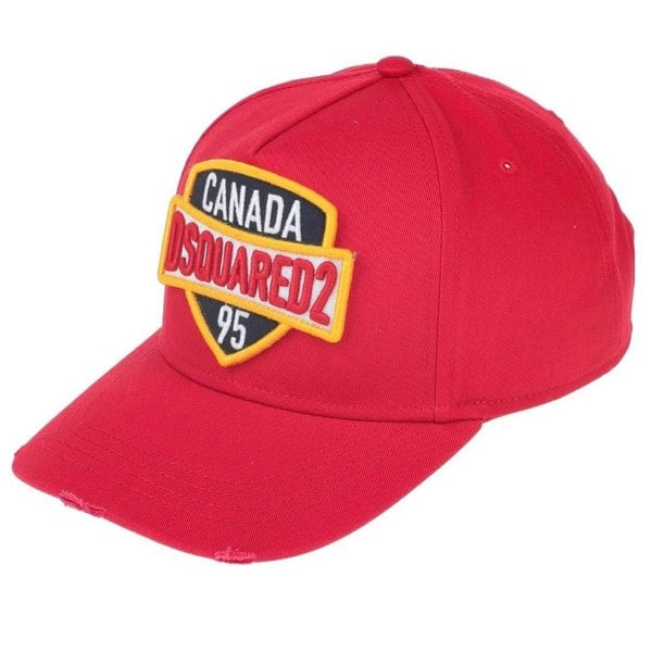 Dsquared2 Embroidered Canada 95 Shield Logo Cap - Red