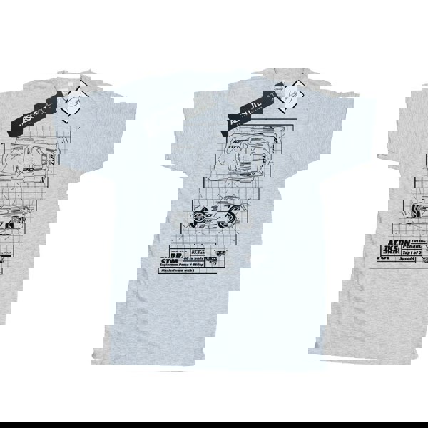 Disney Mens Cars Jackson Storm Blueprint T-Shirt - Sports Grey