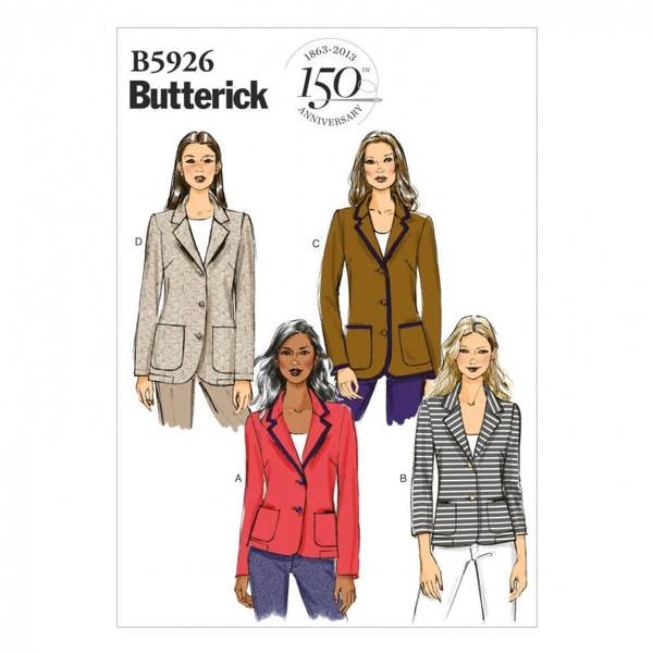 Butterick Sewing Pattern 5926, Jackets for Women, 8-10-12-14-16 - Easy