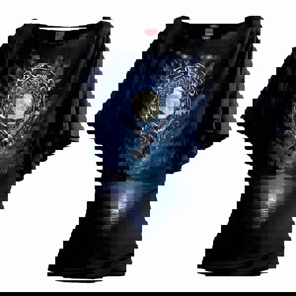 WITCHCRAFT - Boat Neck Bat Sleeve Top Black