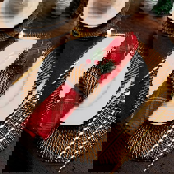 Coastal villa Homeware Oval Rattan Napkin Rings in 4 Colours