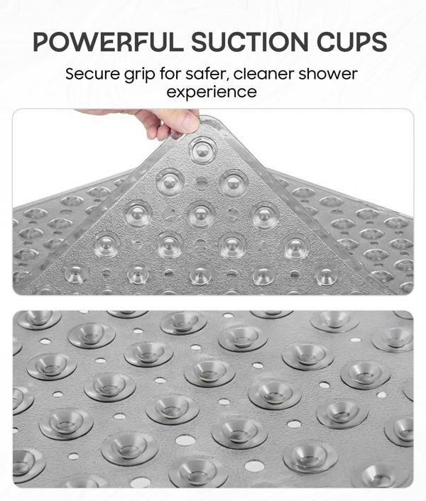 ADOV Square Shower Mat Non Slip Anti Mould, 53 x 53cm Bath Mat for Inside-Shower