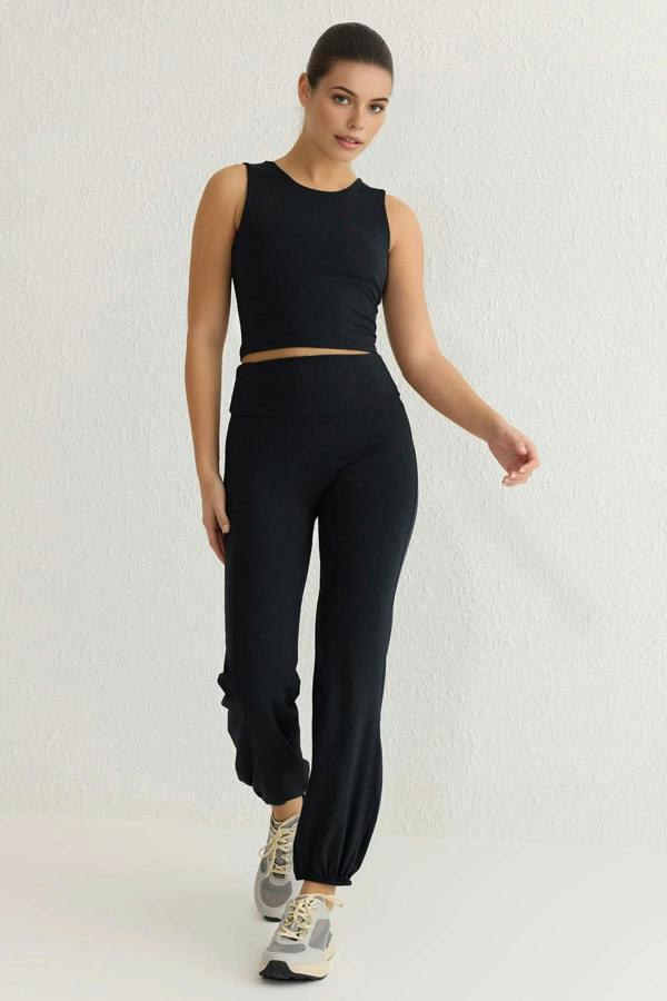 WOVCOR Brushed Soft Fabric Reflective Print Sport Knit Jogger