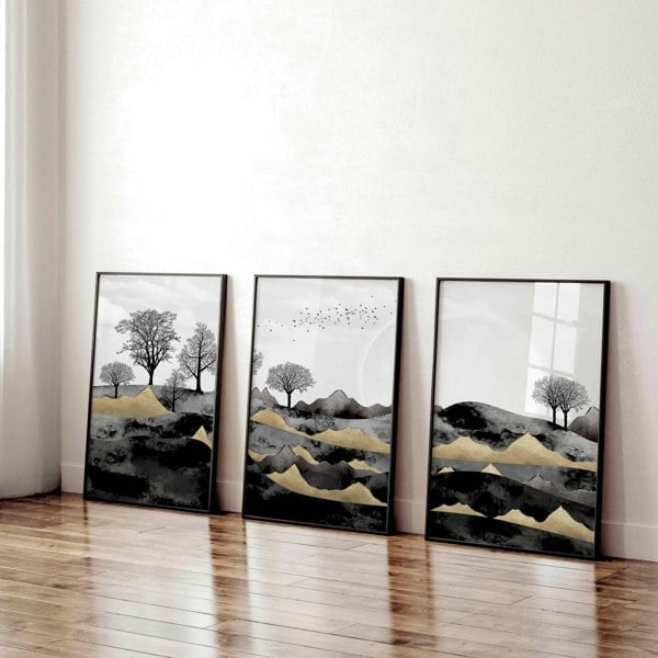 Scandinavian home decor for office | set of 3 wall art prints