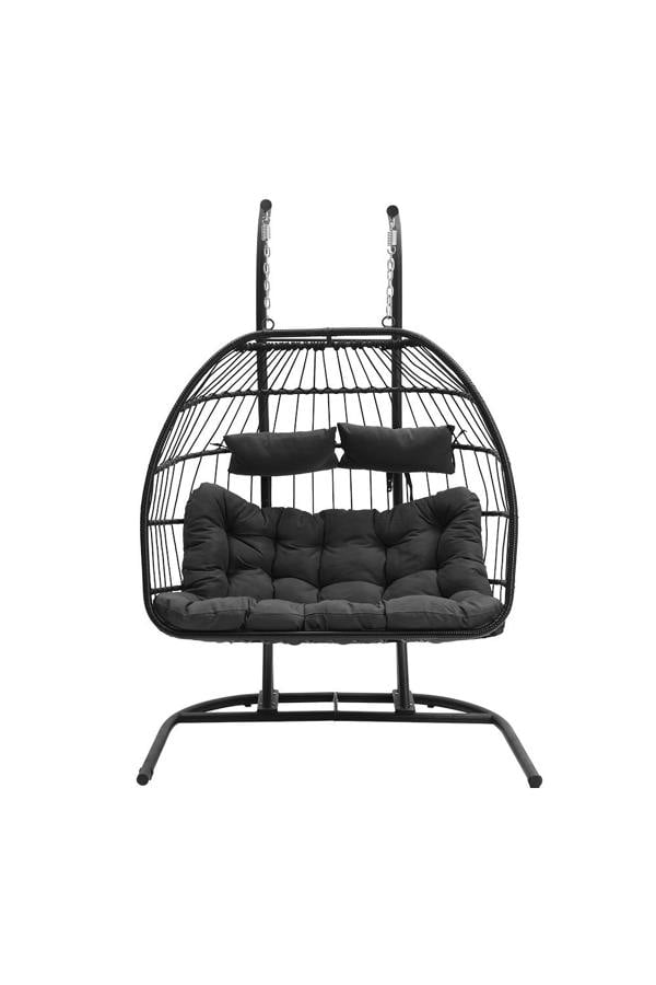 Living and Home Freestanding Outdoor Hanging 2-Seater Egg Chair