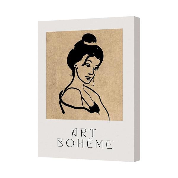Benjamin Tate Design Art Boheme Portrait Print Canvas Wall Art Minimalist Woman Silhouette