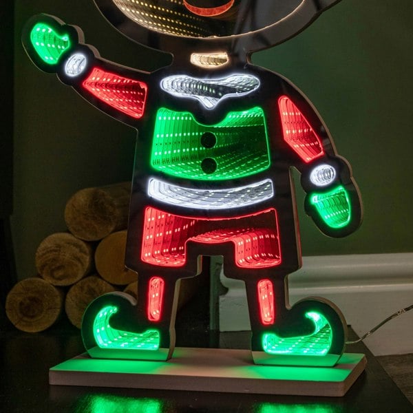 Samuel Alexander 60cm Light up Standing Elf Infinity Christmas Decoration with Multi-Coloured LEDs