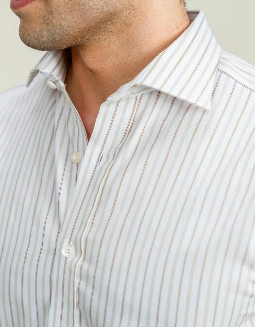 Men's Striped Twill Dress Shirt – Fawn