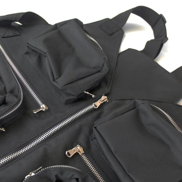 SVNX Black Harness Bag with Silver Trim