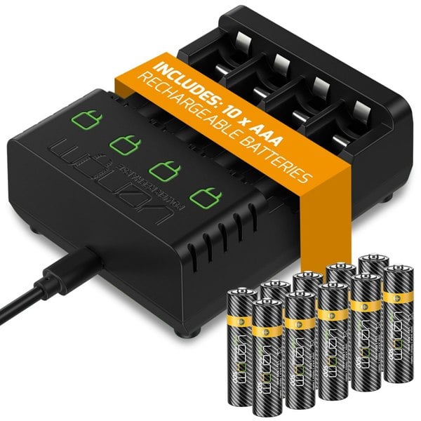 Battery Charging Dock plus 10 x AA 1000mAh