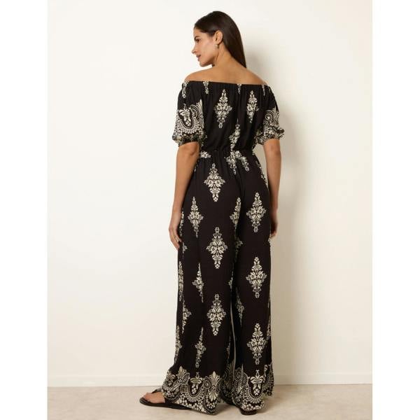 Blue Vanilla Printed Off Shoulder Jumpsuit