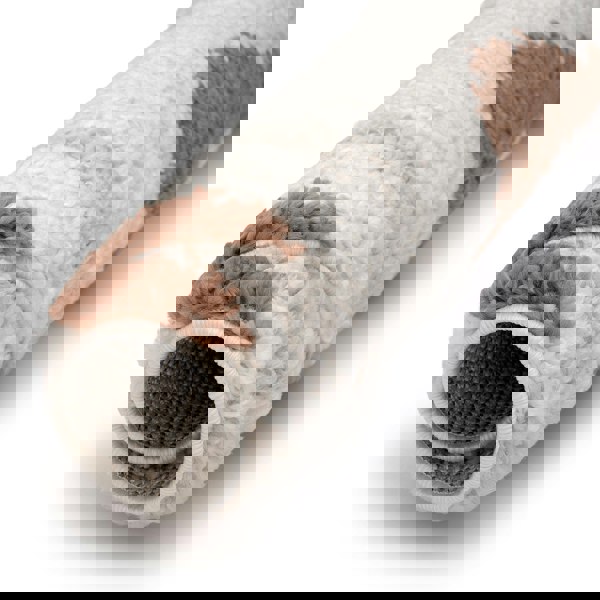 Moodi Shaggy Cream/Brown Rug, Striped design, soft pile | THE RUGS