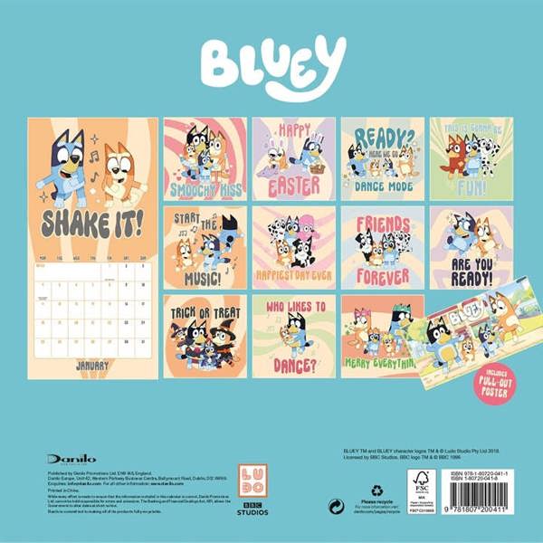 Bluey Calendar 2027, Wall Calendars, Month To View, Entertainment, Gift