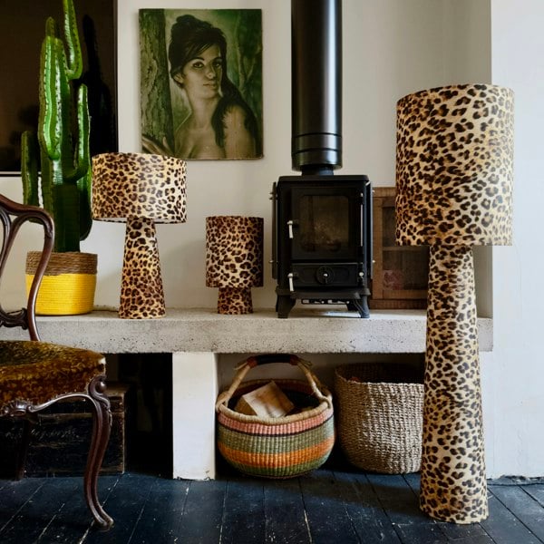 Handmade Luxe Leopard Print Retro Lamps from Love Frankie, shot at the home of Our Creative Director Johanna Franks