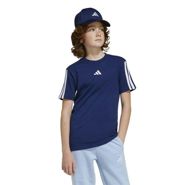 Adidas Childrens/Kids Essentials 3 Stripes T-Shirt - Navy/White - 