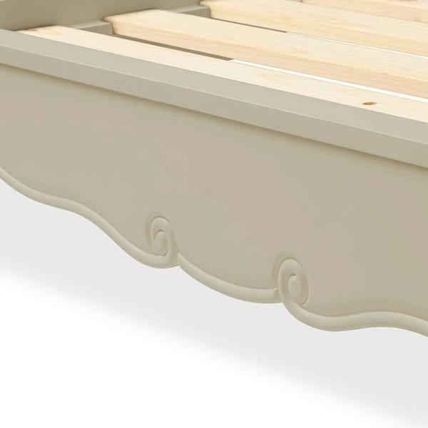 Statement Furniture Juliette French Style Bed with Wooden Headboard. Cream Bed Frame in 3ft 4ft6 5ft 6ft